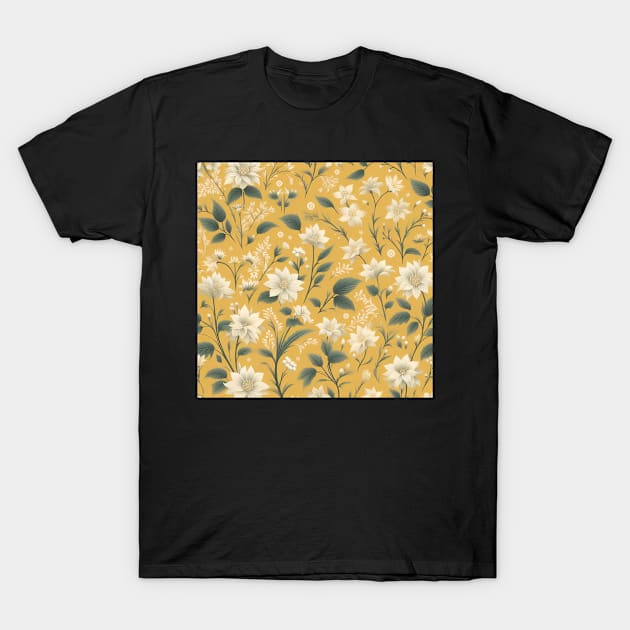 White Flowers T-Shirt by Jenni Arts